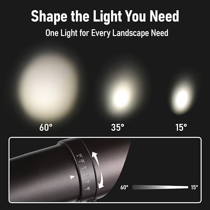 LEONLITE 8-Pack 5CCT LED Landscape Spotlight 15°-60° Adjustable Beam Angle 8W Low Voltage Spot Light with Stepless Adjustment 12-24V AC/DC Aluminum IP65 Waterproof Oil Rubbed Bronze