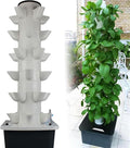 Hydroponics Tower Garden PVC Vegetables Plant Growing Systems with Timer and 10L Water Tank for Indoor Herbs Fruits and Vegetables for Home Office Placed in Any Pla