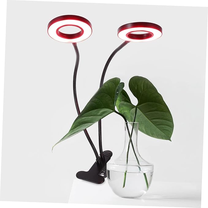 Led Grow Light Clip Lamp Dual Headed Plant Grow Lamp for Indoor Plants Dimmable Cycle Timer Compact and Easy to Use