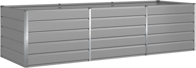 Galvanised Steel Raised Garden Bed Metal Planter Box for Outdoor Plants Vegetable Herb 114.17x39.37x29.53 Light Gray-222