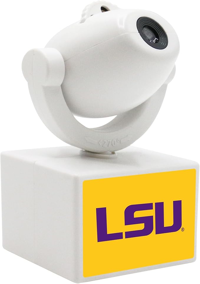 Sporticulture NCAA American Football LSU - Adjustable Led Mini Spotlight Projector with 6 Team Logo Designs - Portable &amp Rechargeable Spotlight - Battery-Operated - 4.375” x 3.125”