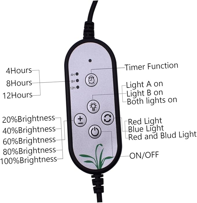 9w Led Plant Light with Adjustable Gooseneck Dimmable Indoor Grow Lamp for Hydroponics and Vegetables Auto Timer Feature for Indoor Gardens and Greenhouses