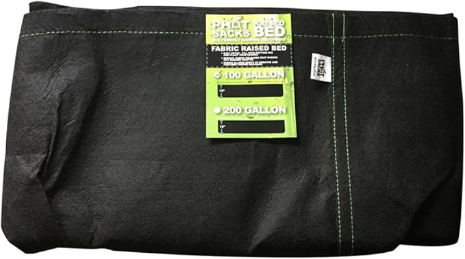 HTG Supply Phat Sacks 50-Inch Indoor/Outdoor Black Fabric Raised Garden Bed - 13.6 Square Foot
