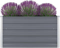 SKM Raised Garden Bed 39.4x39.4x17.7 Galvanized Steel Gray-70221026