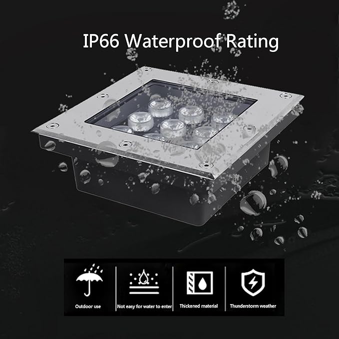 LED Recessed Ground Lights Garden Spotlight IP66 Waterproof Low Voltage AC12/24V Embedded Underground Light for Outdoor Patio Pathway Lawn Landscape Lamp