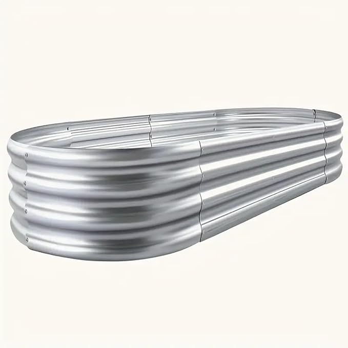 Raised Garden Bed Outdoor Galvanized Planter Boxes Oval Large Metal Raised Garden Beds for Vegetables 4×2×1ft1pack