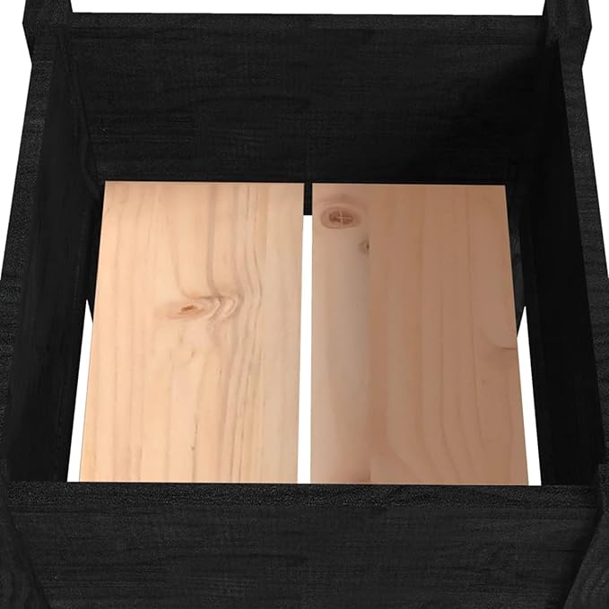 Raised Bed Wood Raised Beds for Garden Wooden Raised Bed Planter Raised Bed Wood Black Herb Bed Wood Flower Box Flower Box Flower Pot Garden Planter 50 x 50 x 70 cm Pack of 2