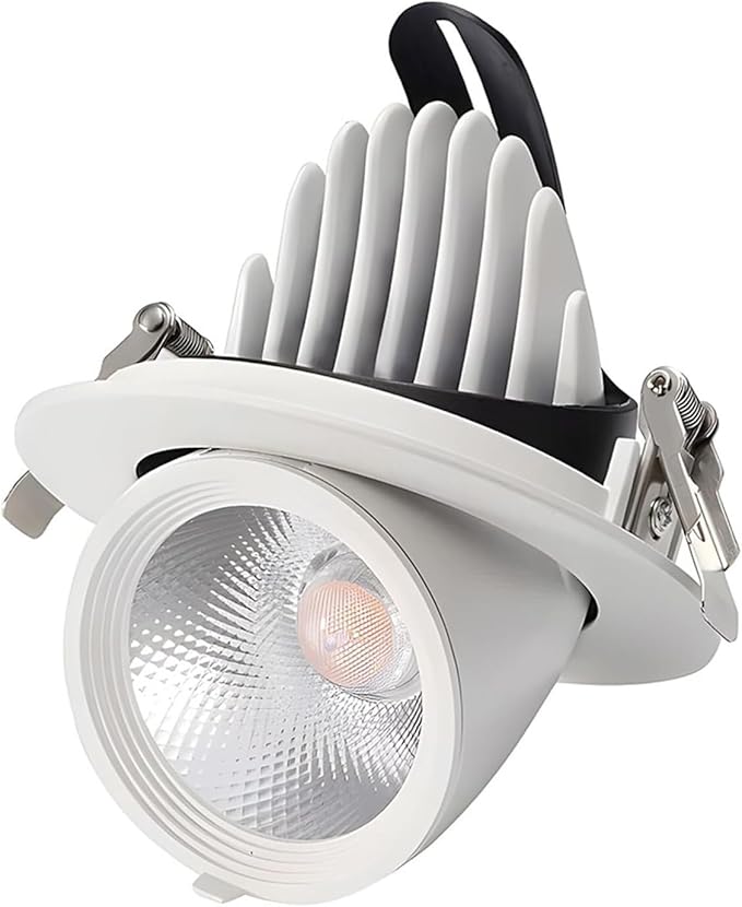 COB Recessed Spotlight Opening High-Transparency Adjustable Angle Elephant Trunk Light for Shop Exterior Walls Wedding Dress/Clothing Store Windows(White30W(AC111-240V))