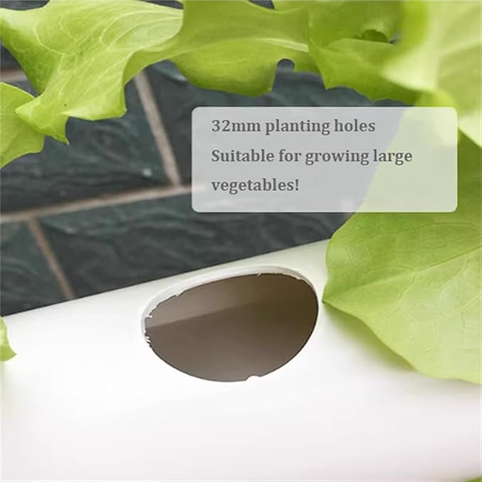 Hydroponics Growing System KitBalcony-Type Hydroponic Vegetable Growing MachinePVC Plant Sites with 108 Plant SitesGardening System Grow Kit with Water Pump Timerfor VegetablesFruitsHerbB