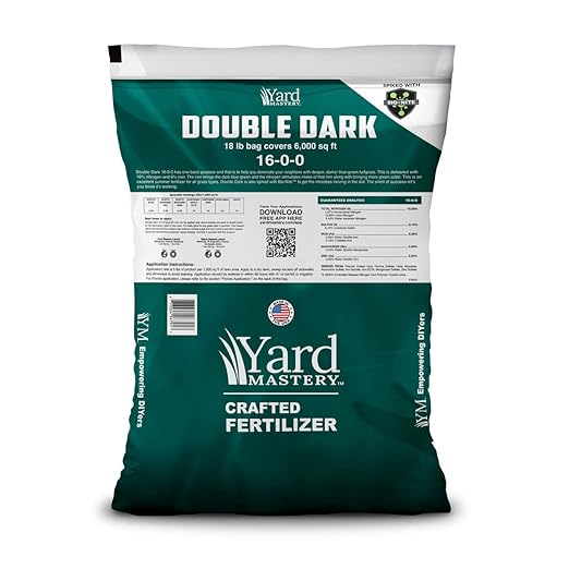 Yard Mastery Double Dark 16-0-0 Granular Lawn Fertilizer with 6% Iron and Bio-Nite - 18lb Bag Covers 6000 sq ft - Green Up Your Lawn Without Excess Growth - Apply Year Round