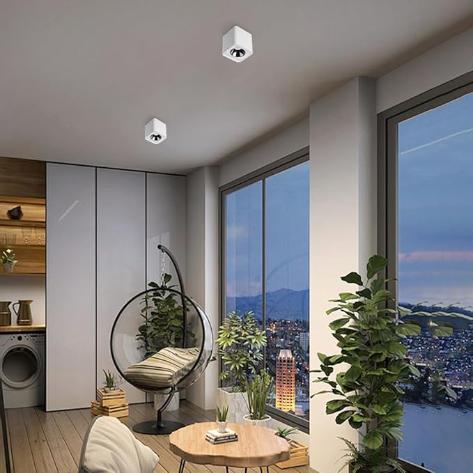 Spotlight White Square Flush Mount Spotlight 10w Downlight Accent Lamp AlumiExpression artistique m Housing Directio l Spotlights for Living Room Hallway Corridor