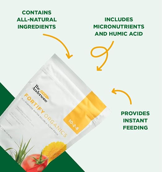 The Andersons Fortify Organics 10-2-8 All-Purpose Water Soluble Organic Plant Food - Covers up to 2900 sq ft (2 lb)
