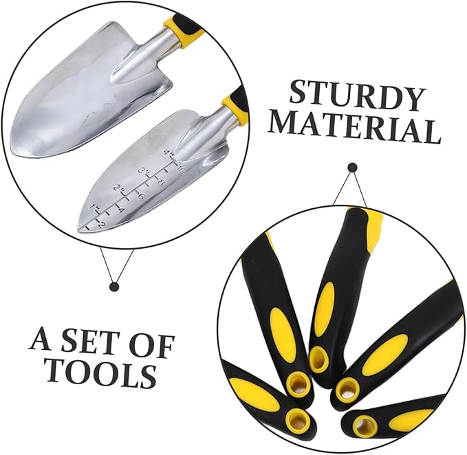 Mikikit 1set Multi-use Garden Tool Set Gardening Shovel Trowel Hand Fork and Rake for Efficient Planting and Soil Cultivation Lightweight and Portable