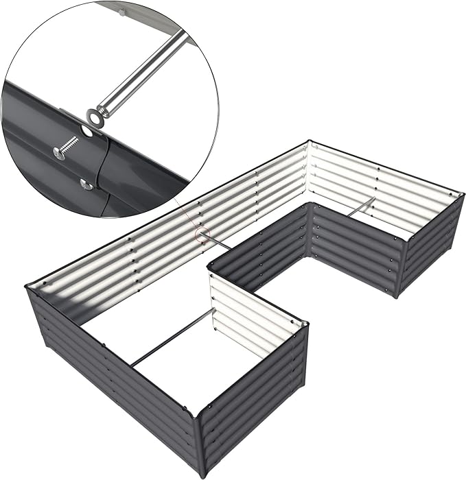 Olle 4 Pack Anti-Corrosion Aluminum Support Rods for 24 Width Raised Garden Bed 24 Inch Long