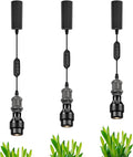 Adjustable Height J-Type Track Light Pendants 24 H Timer 4500K 10W LED Full Spectrum Gloss Black Industrial Porcelain Lamp Holder AUTO Plant Growing Lamp for Kitchen Island Green House