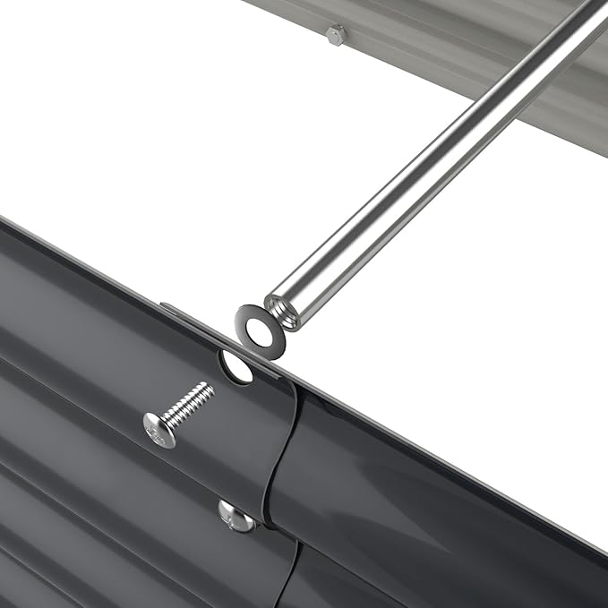 Olle 4 Pack Anti-Corrosion Aluminum Support Rods for 24 Width Raised Garden Bed 24 Inch Long