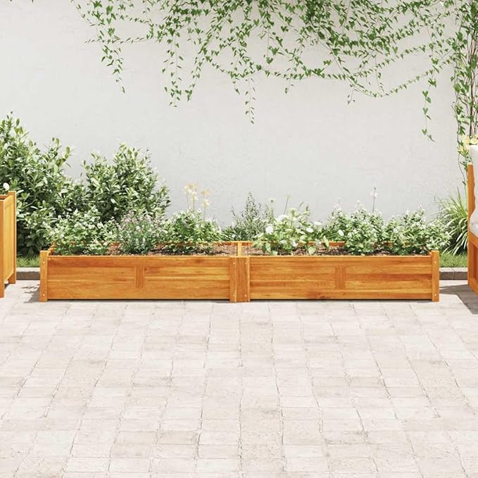 Garden Raised Bed Acacia Wood 78.7x19.7x9.8 Raised Garden Bed for Outdoor Plants Flower Boxes Outdoor Vegetable Garden Bed Raised Planter Durable Acacia Wood Garden Box for Patio and Deck
