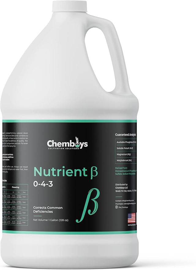 Chemboys Alpha/Beta Plant Food Fertilizer Base Nutrients Hydroponics System Bundle (2 Part Nutrient Program) – Garden Nutrition Liquid Plant Food for Big Bloom &amp Yield Boost – Half Gallon (64 fl o