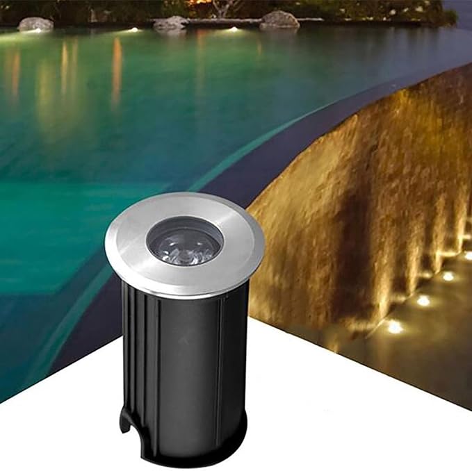 Outdoor Recessed LED Spotlight - 1W Waterproof 30° Beam Angle Landscape Lighting for Stairs Decks Gardens and Pools