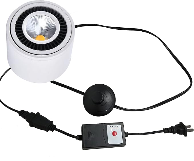 Accent Uplight 7W 630 lumens LED Spotlight Light with Smart Plug Timer Switch Round Bucket Adjustment Foot Pedal Switch Cord Flexibly Rotatable Extra Light Decorative for Plants Landscape