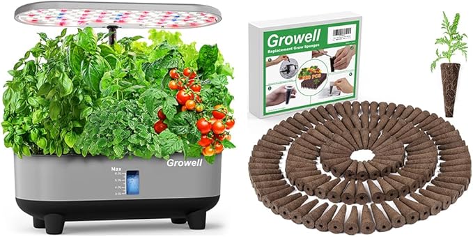 16 Pods Hydroponics Growing System Kit &amp Grow Sponges 120 Pcs