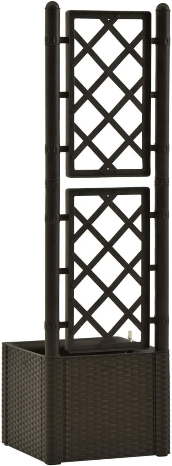 qiangxing Garden Raised Bed with Trellis and Self Watering System Mocha Raised Garden Bed Planter Box Raised Garden Beds Outdoor Planter Raised Beds 313964