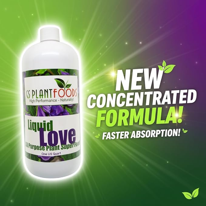 Liquid Love - All Purpose Liquid Fertilizer by GS Plant Foods (32 oz) - Natural Fertilizer for Vegetables Herb Gardens House Plants Fruit Trees Lawns &amp Shrubs