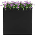 Metal Raised Garden Bed 20.5 * 10 * 22in Steel Rectangular Planter Flower Box for Indoor Outdoor Balconies Gardens Decks Patios Decks Front Porches (Black)