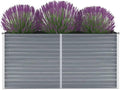 Raised Bed Grey Galvanized Steel Indoor Flower planters Flower pots Indoor Plant Holders for Backyard Garden 63.0 x 15.7 x 30.3 in Raised Bed