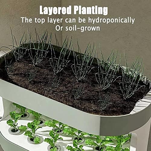 Hydroponics Tower System 48/64 Holes Aeroponics Grow Kit with LED Grow Light &amp Remote Control for Indoor Aquaponics Gardening Efficient Plant Growth Solution