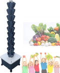 Vertical Farming Tower KitSoilless Cultivation Vertical Hydroponic Planting TowerHydroponic TowerHome/Garden/Farm/Greenhouse Vertical Tower Planters Gray-10-layer