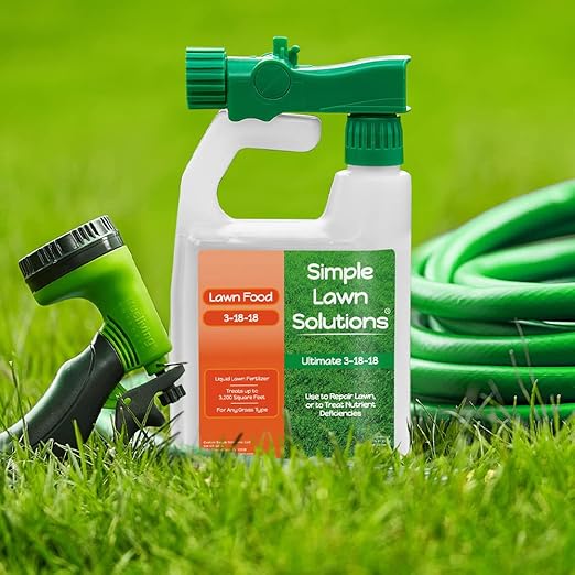 Ultimate 3-18-18 NPK- Lawn Food Quality Liquid Fertilizer- Easy to Use Concentrated Spray- Any Grass Type- Summer &amp Fall Nutrients- Simple Lawn Solutions - Turf Hardiness &amp Root Vigor (32 Ounc