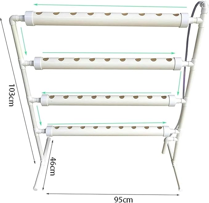 Hydroponics Growing System Hydroponic Grow Kit 36 Holes Pipe Grow Kit Indoor Greenhouse Planting Box Gardening System Nursery Pot Hydroponic Rack Hydroponic Tower