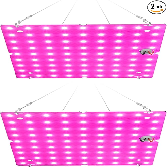 2Pack 200W Indoor Seedings Cultivation Plant Lights AC100-277V Hydroponic Planting Panel Lights UV/IR Greenhouse Tent Succulent Vegs Potting Flowers Fruits Cactus Moss Filling Lights US Plug