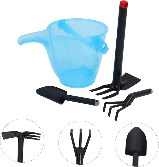 Multipurpose Garden Tool Set Lightweight PP Plastic Small Rake Shovel Fork for Beach Sand Play and Backyard Digging Safe Non-Slip Gardening