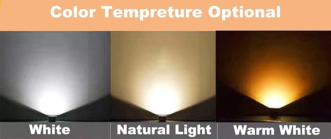 Kiven IP65 Waterproof LED Landscape Accent Uplight Black Decorative Spotlight Lamp with Plug-in Cord and Timer for Indoor Outdoor Yard Step Statue (10W 3000K Cool White)