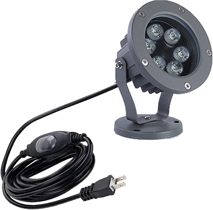 Kiven Outdoor Landscape Yard Floodlight LED Lighting 6W Waterproof IP65 Graden Lights COB Led Spotlights for Signboard Lighting Wall Light、Lawn Decorative Lamp Plug-In Ground Lights （6000K）