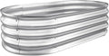 Sponvatt Raised Garden Bed - Outdoor Galvanized Raised Garden Bed Planter Boxes Large Oval Metal for Gardening Planter Box KitSuitable for VegetablesHerbs and Flowers (4x2x1 FtSilver)