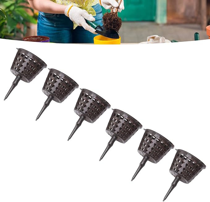 100PCS Bonsai Fertilizer Cups Plastic Fertilizer Mesh Basket with Lid Planting Fertilizer Net Pot Garden Nutrition Box Tools for Succulents and Orchids (Small Size with Lid)