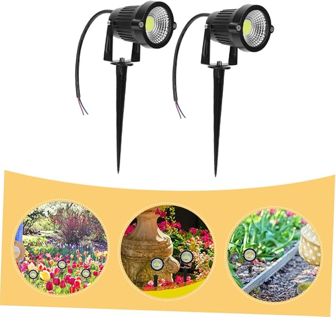 2pcs Outdoor Led Garden Lights Stake Weatherproof Landscape Powered Ground Lamp for Pathway Pool