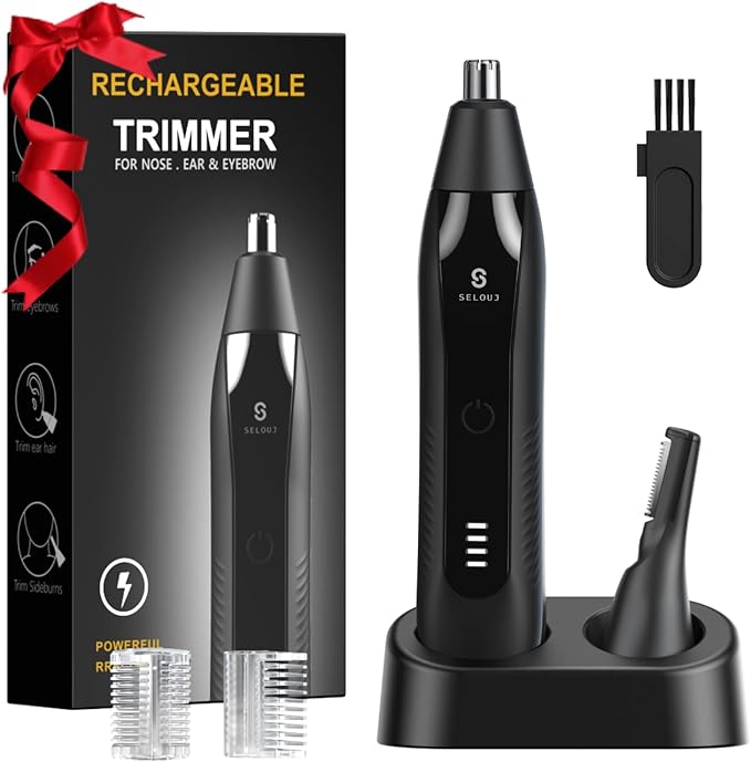 Ear and Nose Hair Trimmer for Men 2025 Professional Painless USB Rechargeable Eyebrow &amp Facial Electric Hair Trimmer for Men Women Powerful Motor Dual Edge Blades IPX7 Waterproof Easy Clean