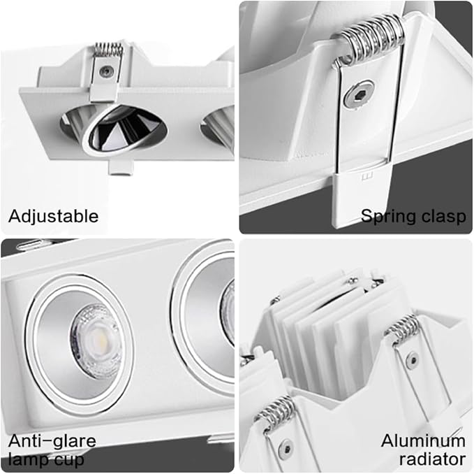 Spotlighting 3-Light Ceiling Spotlight Flush Mount Downlight Accent Lamp 9.4in Directio l Spotlights for Living Room Bedroom Hallway Office Decor