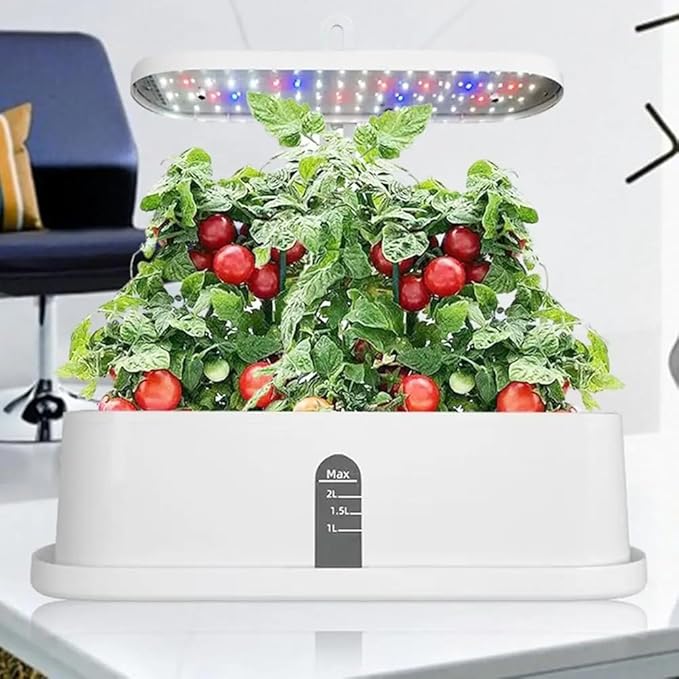 Hydroponics Growing System Full-Spectrum LED Plant Growth Light Intelligent Vegetable Germination Kit US Plug Black