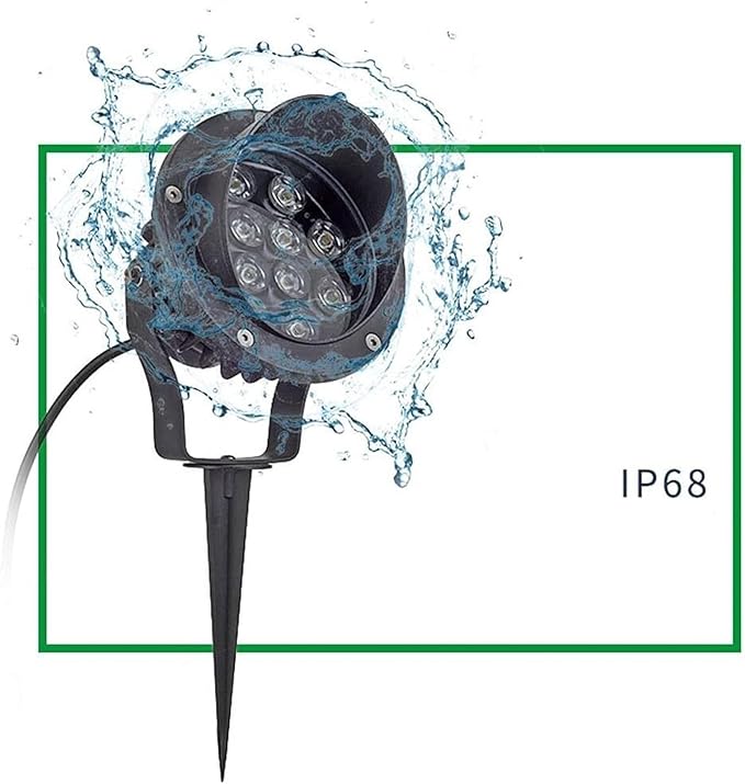 Garden Lights LED Adjustable Lawn Spotlights Used for Landscape Lawns and Outdoor Courtyards(Base Type - Green Light)