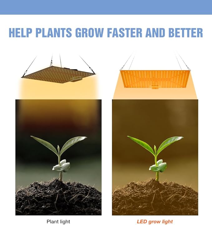 2Pcs 300W Grow Light AC100-277V Sunlight Hydroponic Seeds Fill Lamp UV/IR Greenhouse Tent Cultivation Succulent Flowers Fruits Potting Cactus Vegetable Planting Lighting US Plug with Hook Hanging