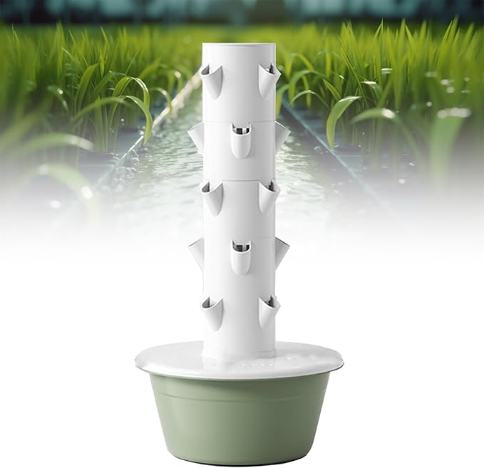 Hydroponic Growing TowerGarden Hydroponic GrowVertical Garden Planter Indoor Smart Garden Kitwith Hydrating Pump Adapterfor Herbs and Vegetables5Layers