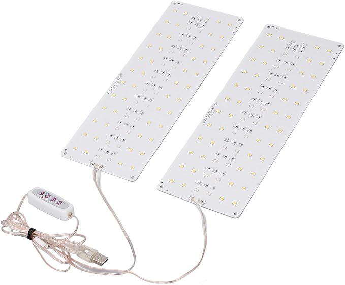 LED Plant Growth Lamp Dimmable Full Spectrum Indoor Grow Light USB 5V Greenhouses (Double Head)