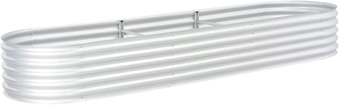 qiangxing Garden Raised BedsVegetable PlanterRaised Garden Kits Garden Raised Bed 126x31.5x17.3 Galvanized Steel Silver