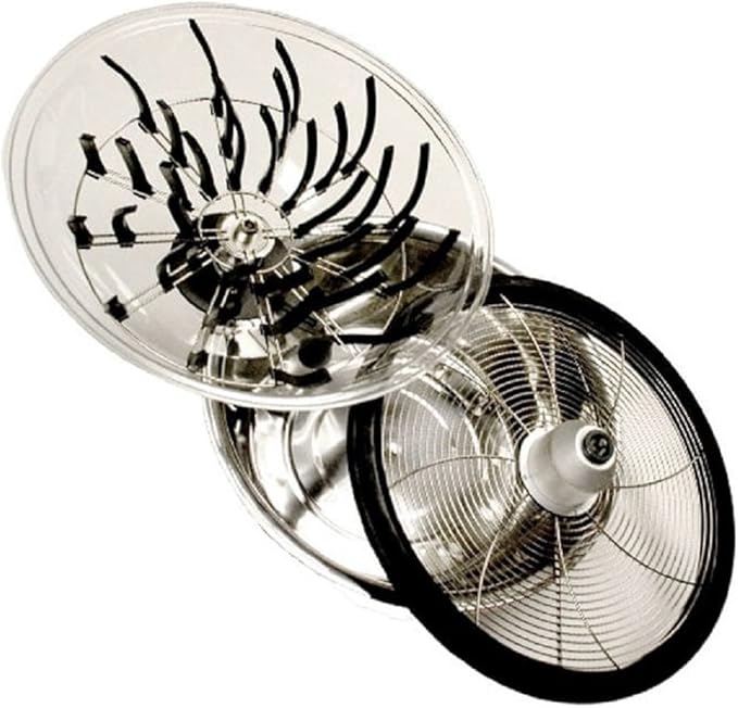 16'' Bowl Trimmer with Clear Top – Manual Leaf and Plant Trimming Machine with Stainless Steel Blade for Herbs Potpourri and Flowers – Hand Crank Foliage Cutter for Fast Efficient Harvesting