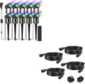SUNTHIN 10 Pack RGBW Landscape Lighting with RemoteBundle with 4pcs 6.5FT Extension Cord 3-Pin